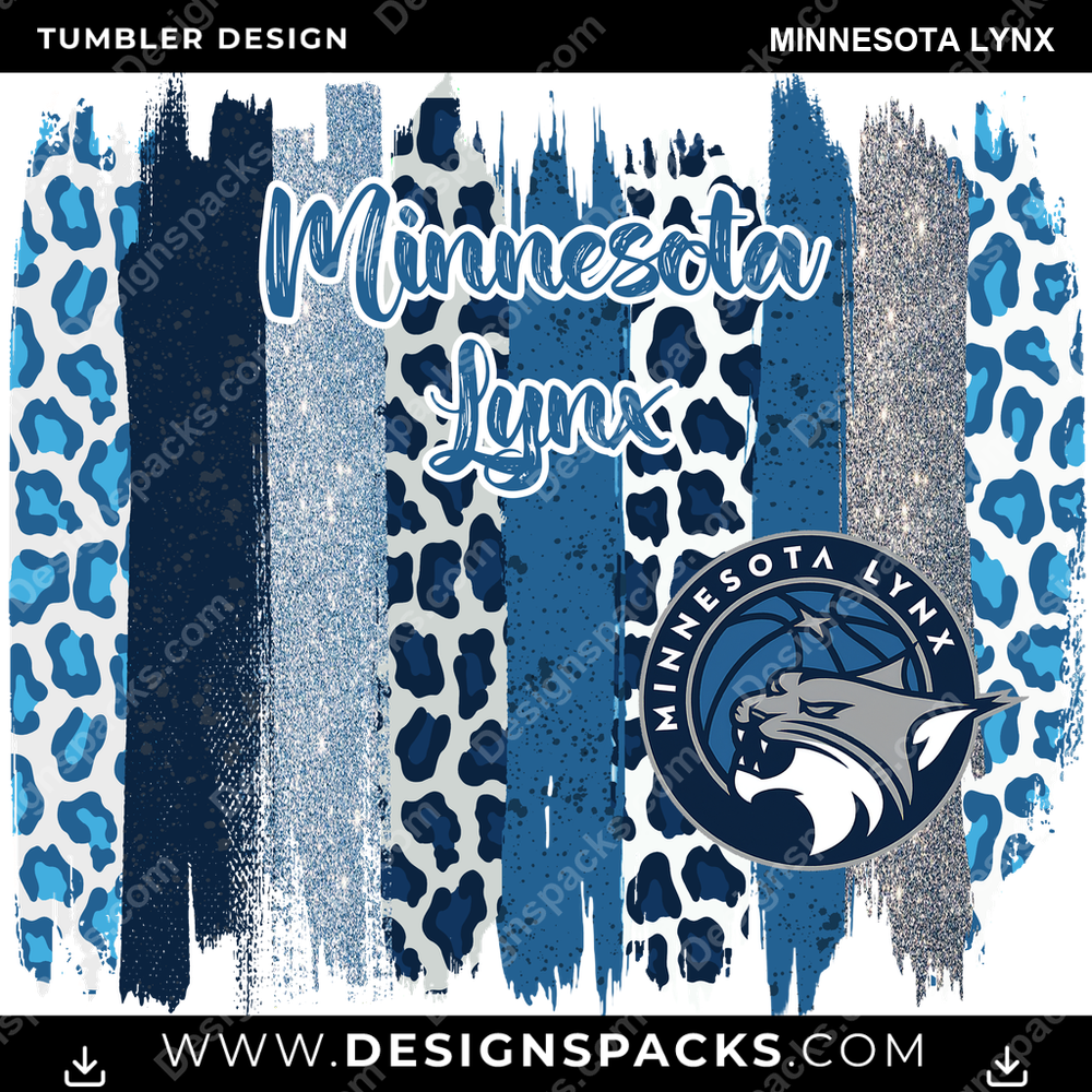 Basketball Brush Strokes Minnesota Lynx Tumbler Digital Wrap Design