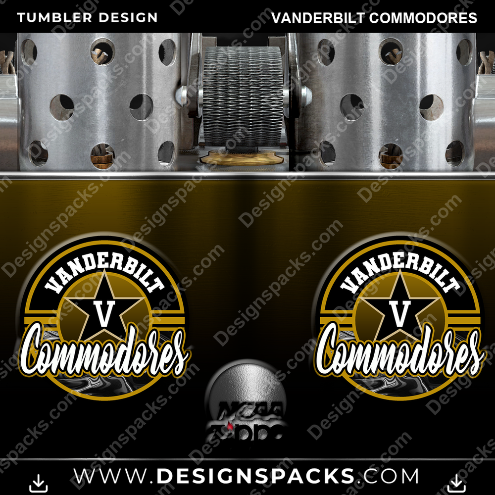 College Sport Zippo Lighter Vanderbilt Commodores Tumbler Digital Wrap Design