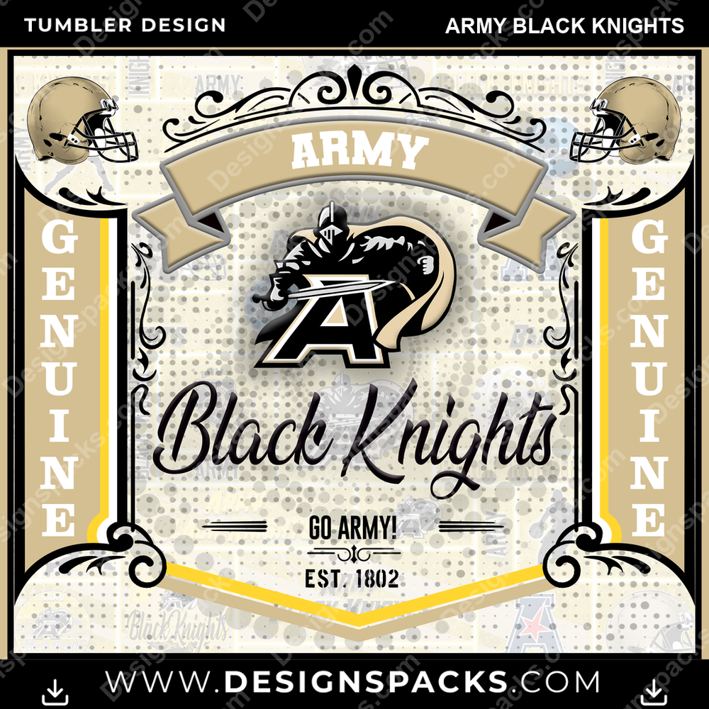 College Sport Bud Army Black Knights NCAA College Sport Tumbler Digital Wrap Design Download