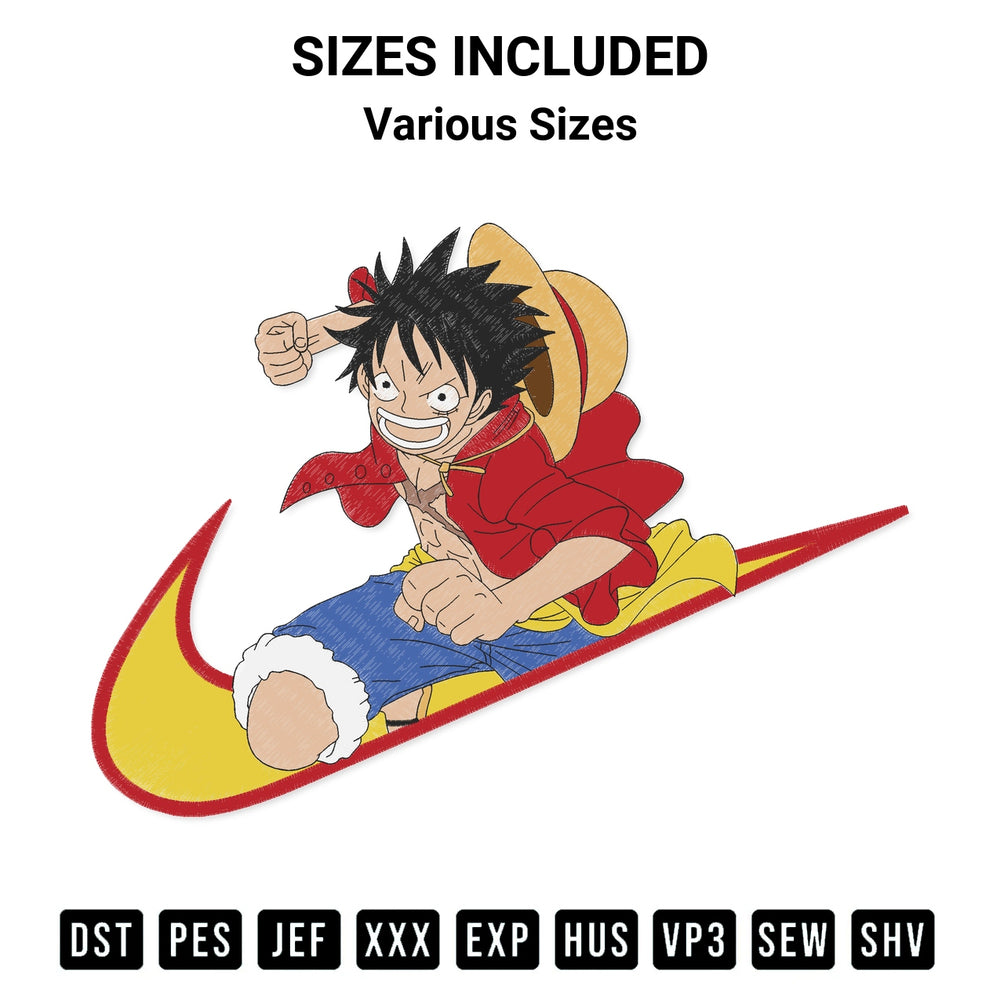 Download the One Piece Luffy Embroidery Design machine embroidery design exclusively at Designspacks.com. Premium digitized pattern for apparel and DIY crafts. Available sizes: Various Sizes.