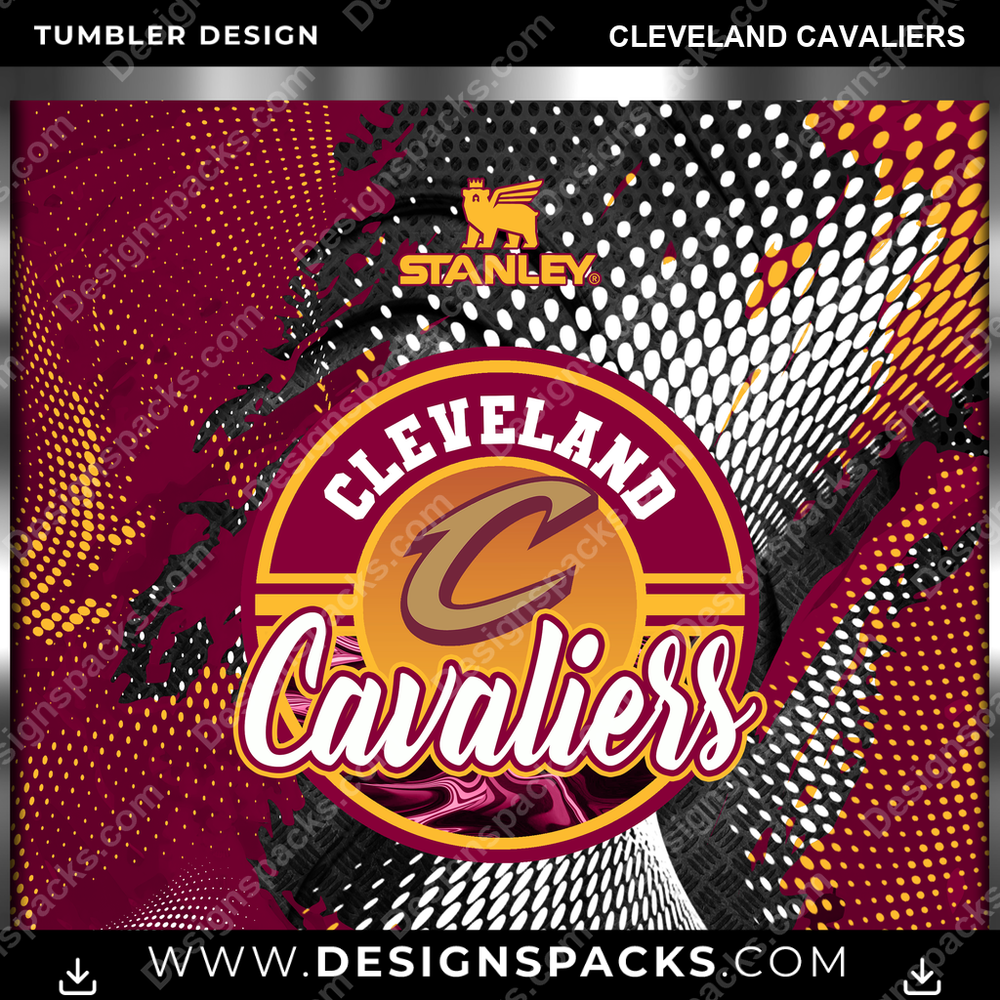 Basketball Stanley Cleveland Cavaliers Tumbler Digital Wrap Design