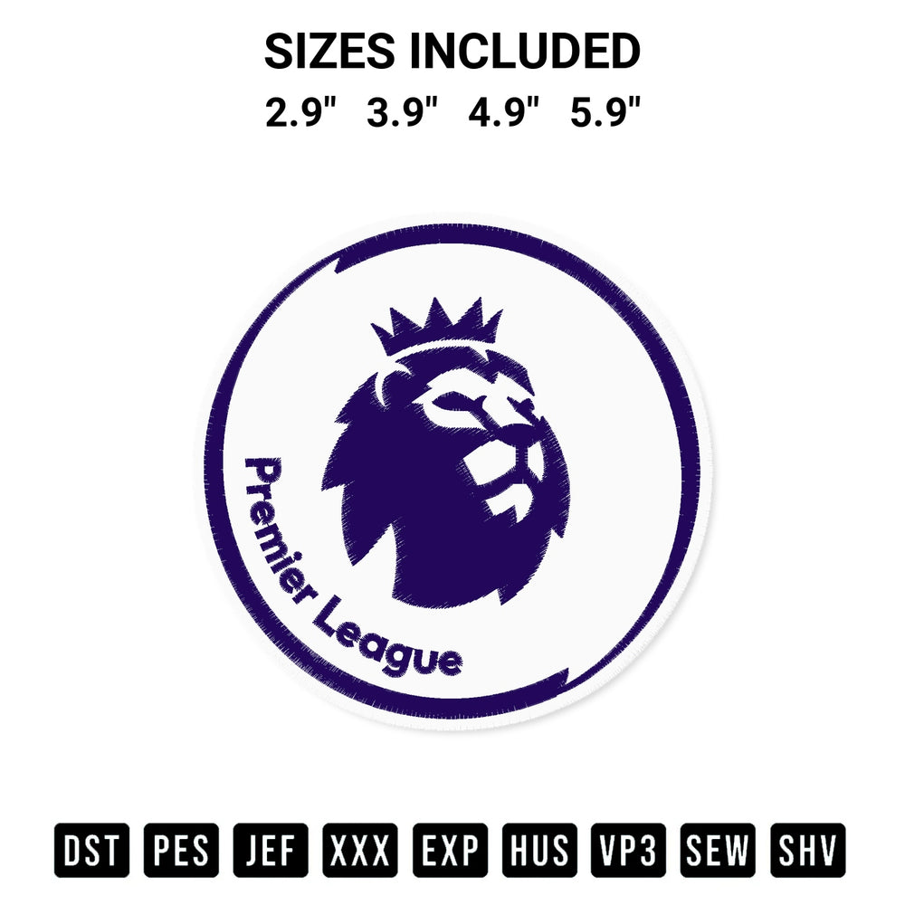 Discover the perfect addition to your crafting collection: Premier League New Logo Embroidery Design embroidery file. Instantly available at Designspacks.com. Available sizes: 2.9", 3.9", 4.9", 5.9".