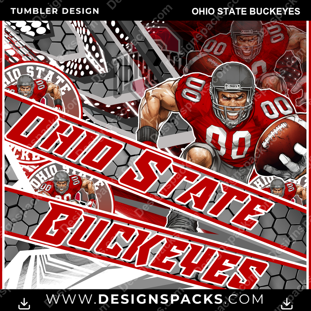 College Sport Fathead Ohio State Buckeyes Tumbler Digital Wrap Design