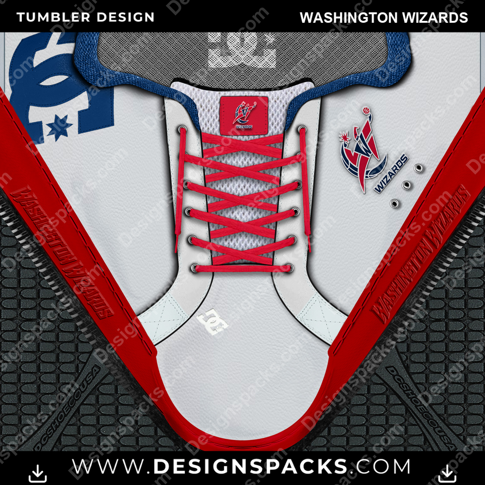 Basketball DC Sneaker Washington Wizards Tumbler Digital Wrap Design