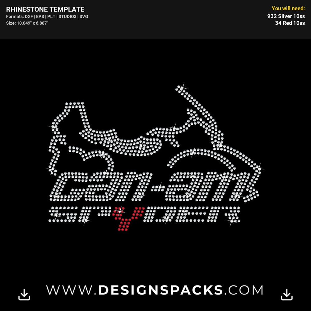 Can Am Spyder Big Rhinestone Digital Template