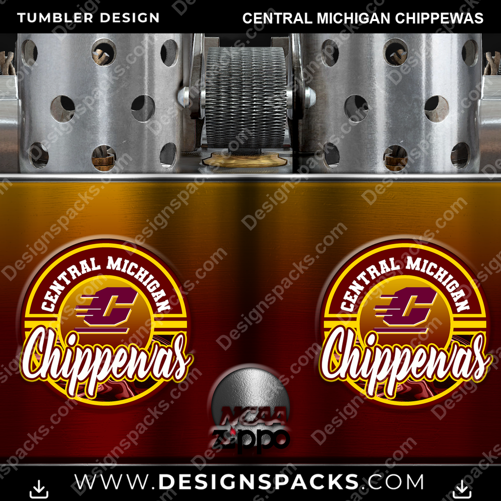 College Sport Zippo Lighter Central Michigan Chippewas NCAA College Sport Tumbler Digital Wrap Design Download