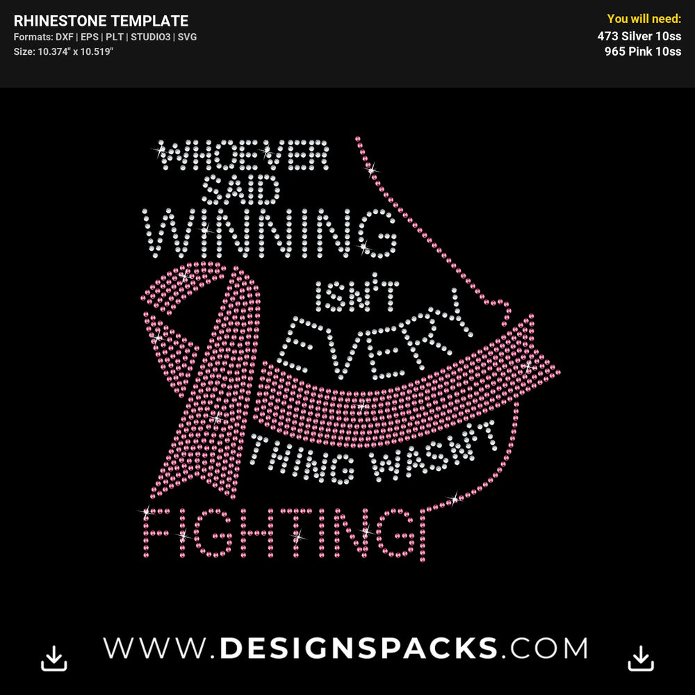 Breast Cancer Rhinestone Digital Template