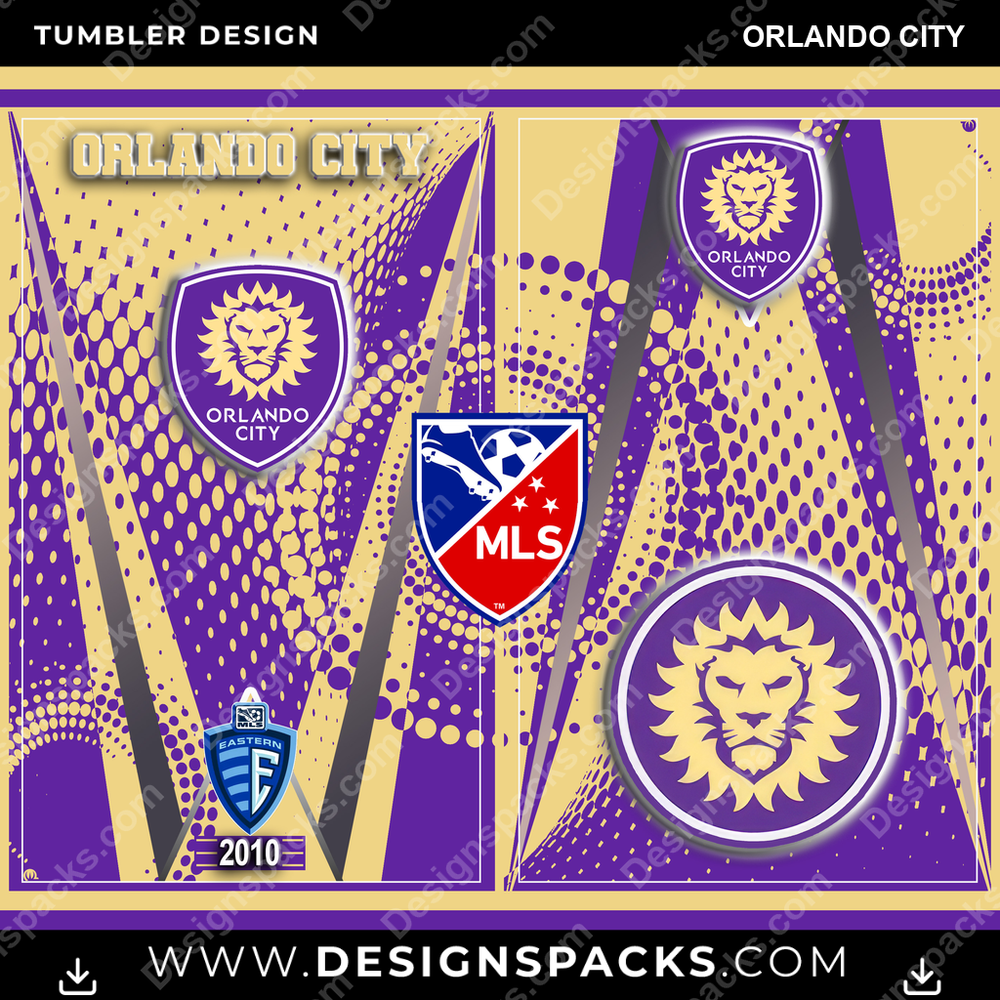 US Soccer Team Logo Orlando City Tumbler Digital Wrap Design Download