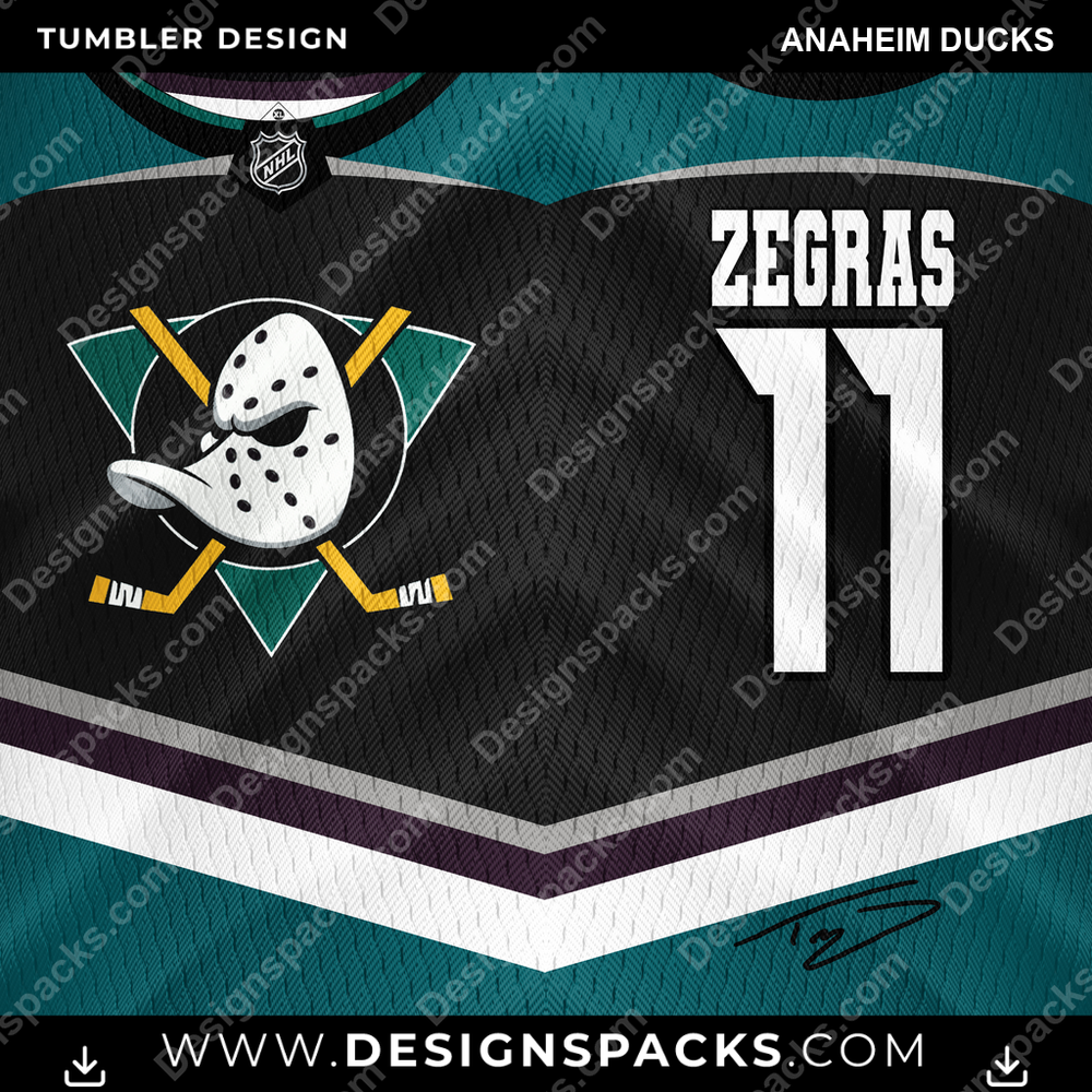 Hockey Jersey Anaheim Ducks Tumbler Digital Wrap Design
