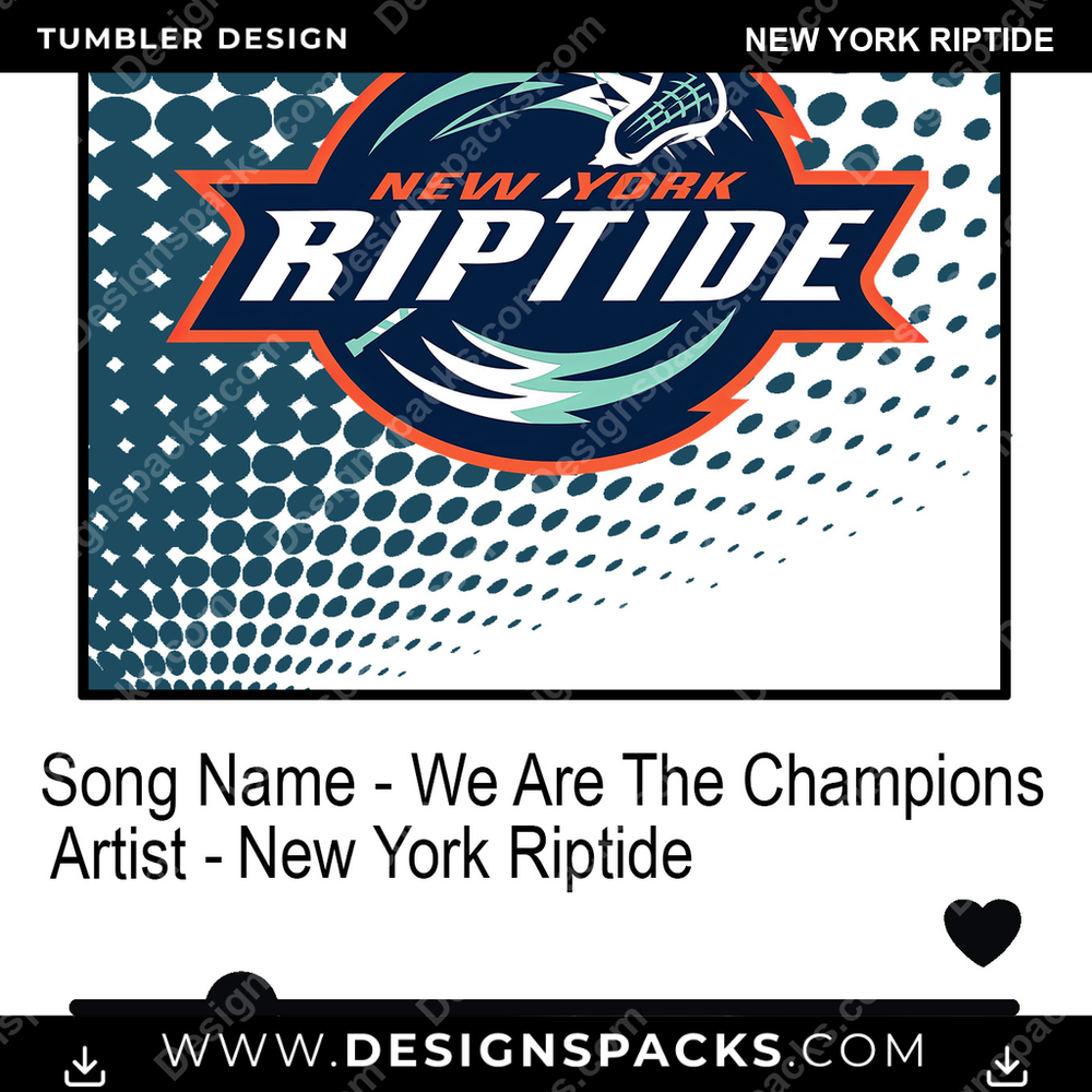 Lacrosse Playlist New York Riptide Tumbler Digital Wrap Design