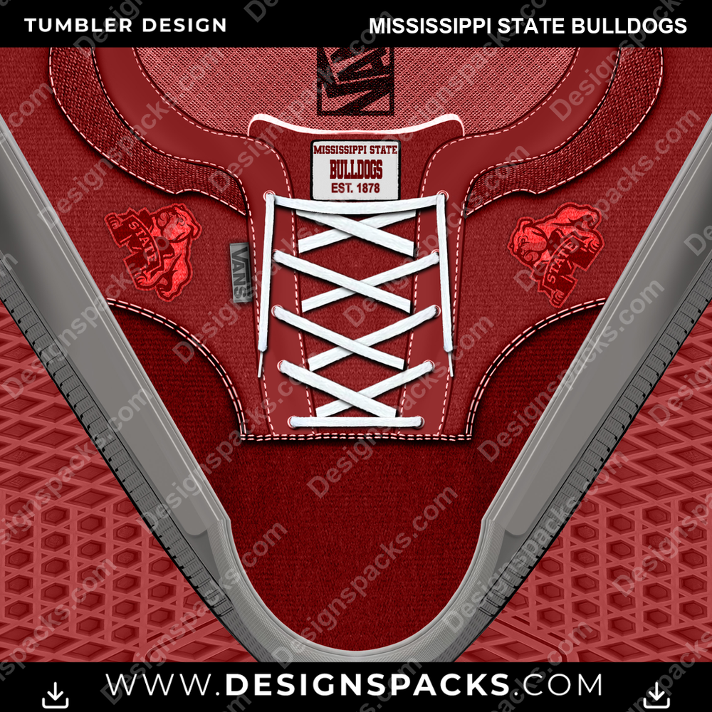 College Sport VANS Atwood DX Mississippi State Bulldogs Tumbler Digital Wrap Design