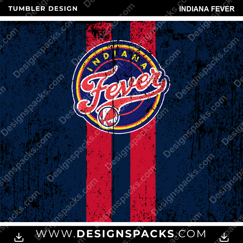 Basketball Grunge Style Indiana Fever NBA Basketball Tumbler Digital Wrap Design Download
