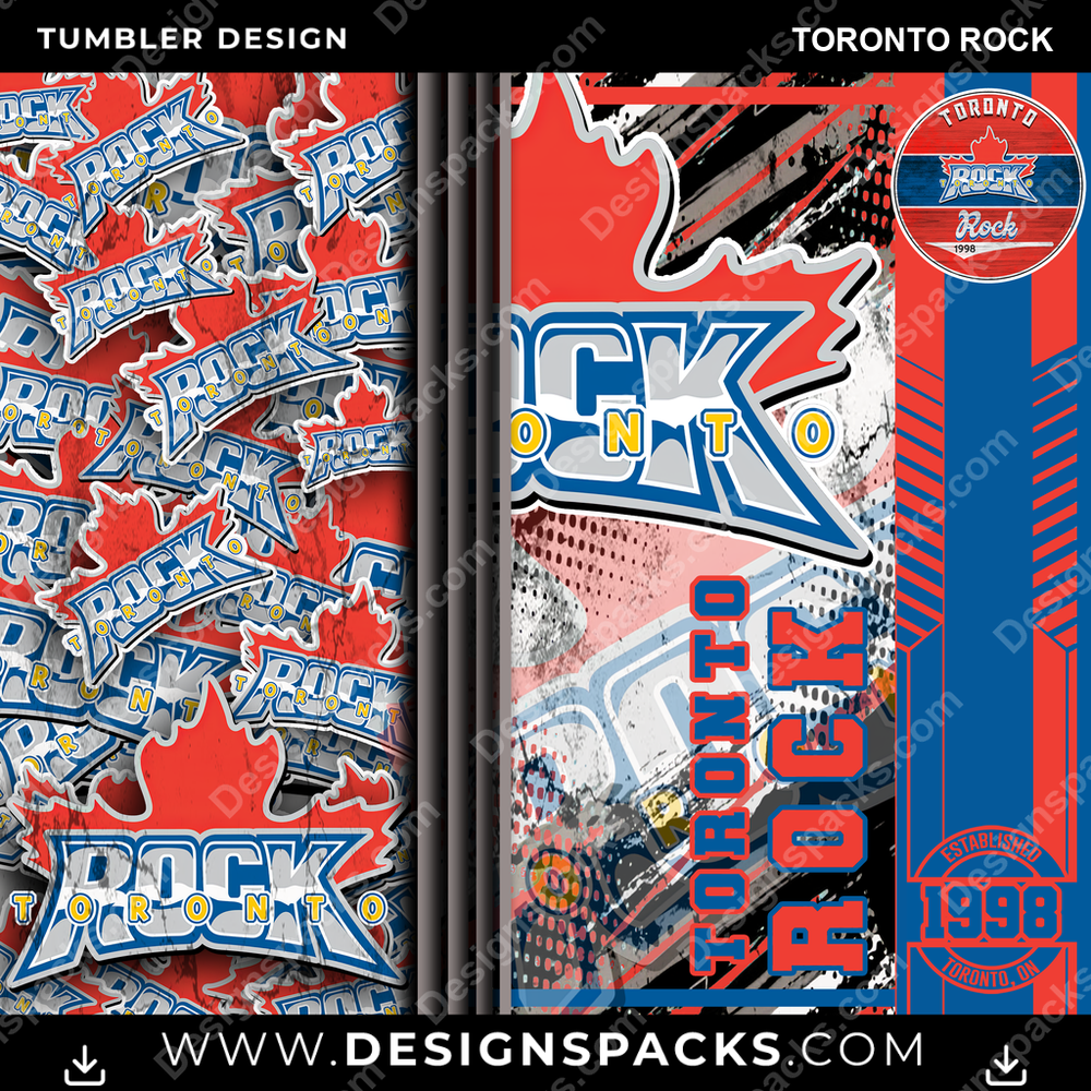 Lacrosse Sports Toronto Rock PLL Lacrosse Tumbler Digital Wrap Design Download