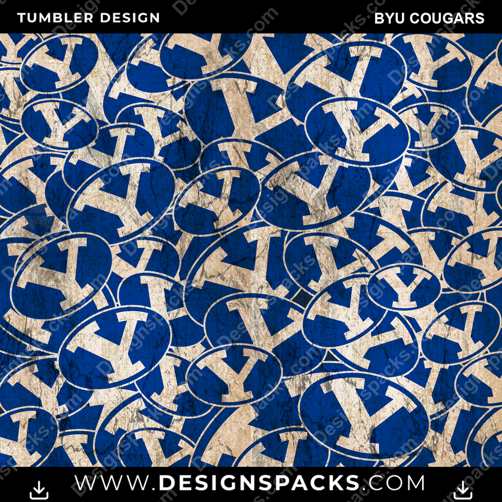 College Sport Logo BG BYU Cougars NCAA College Sport Tumbler Digital Wrap Design Download