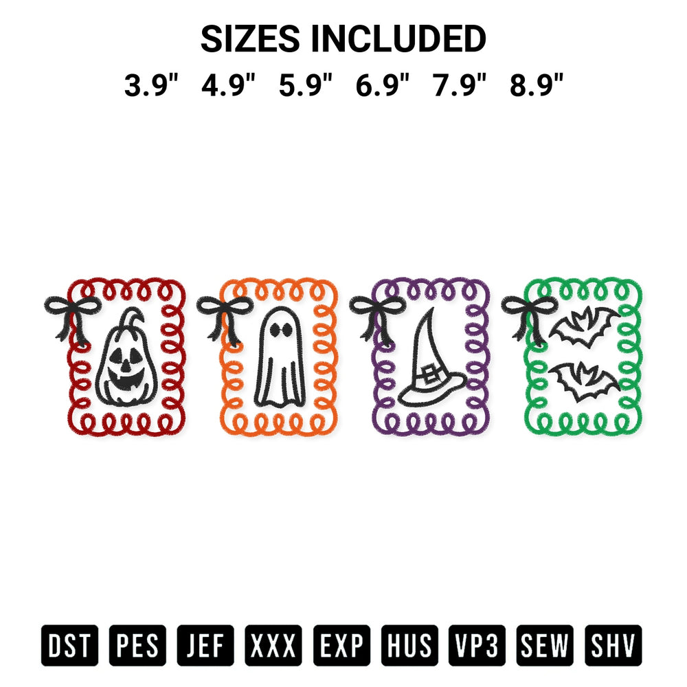 Elevate your next project with our Spooky Season Curly Frame Embroidery Print Embroidery Design embroidery file. Shop high-quality digital patterns instantly at Designspacks.com. Available sizes: 3.9", 4.9", 5.9", 6.9", 7.9", 8.9".