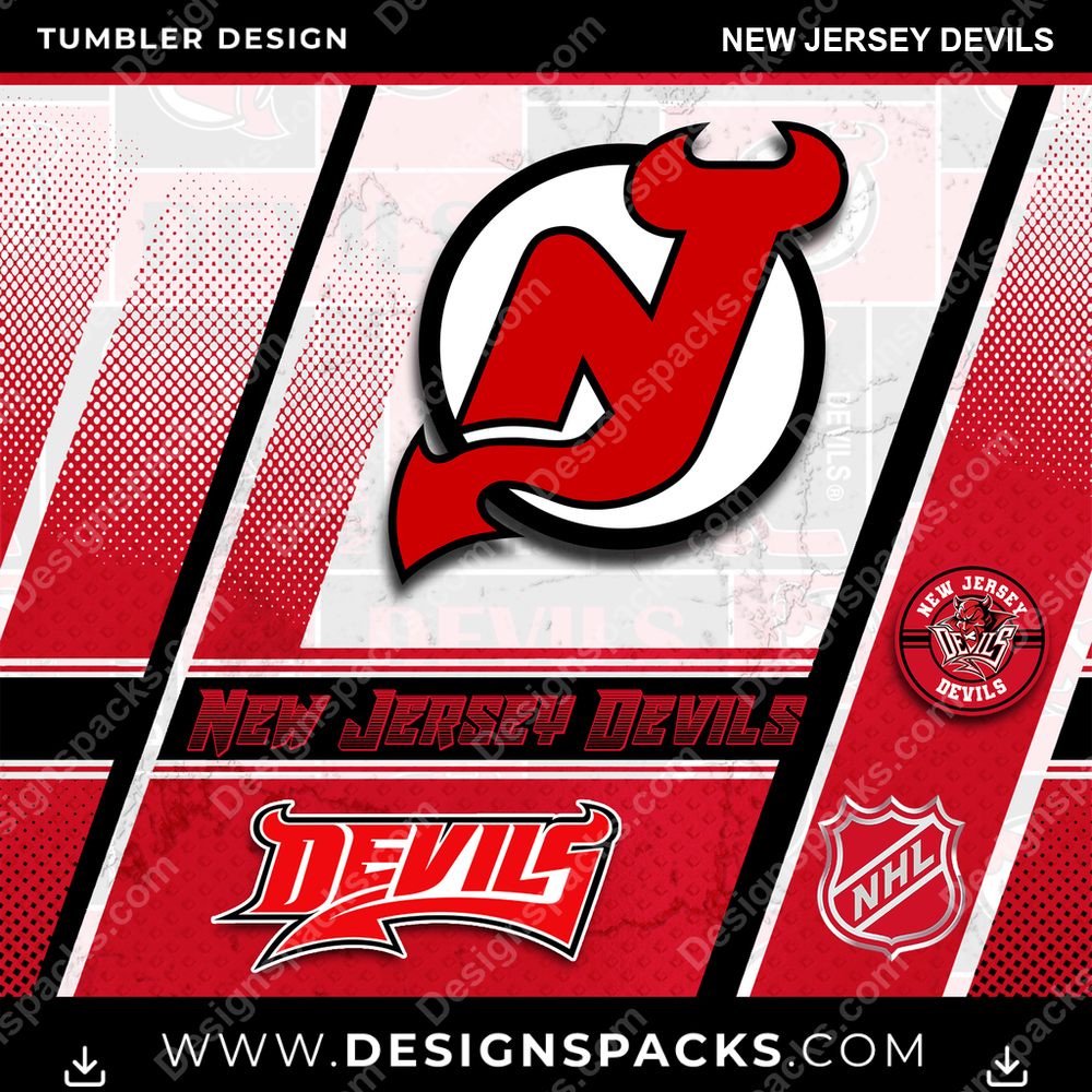 Ice Hockey Sports New Jersey Devils Tumbler Digital Wrap Design