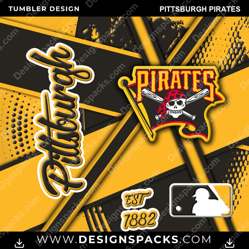 Baseball Team Sport Pittsburgh Pirates Tumbler Digital Wrap Design
