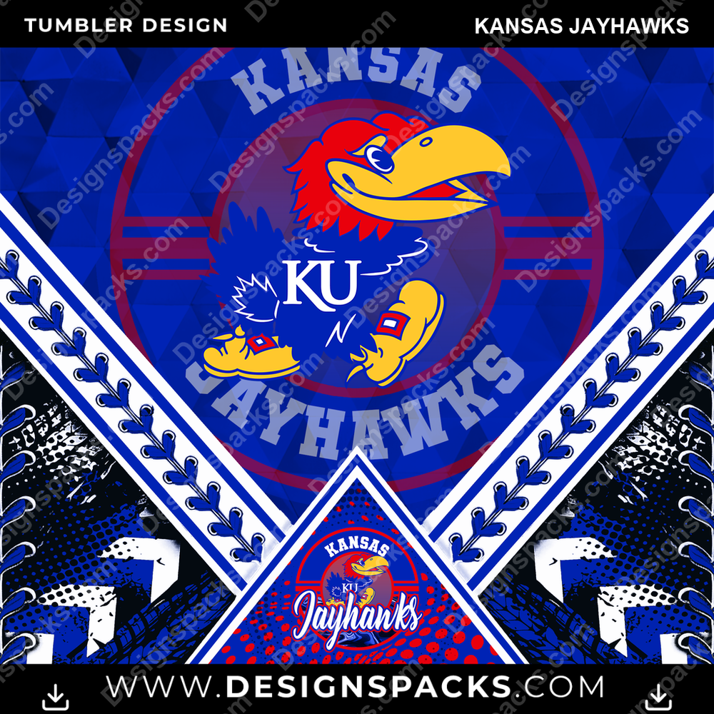College Sport Diamond Kansas Jayhawks NCAA College Sport Tumbler Digital Wrap Design Download