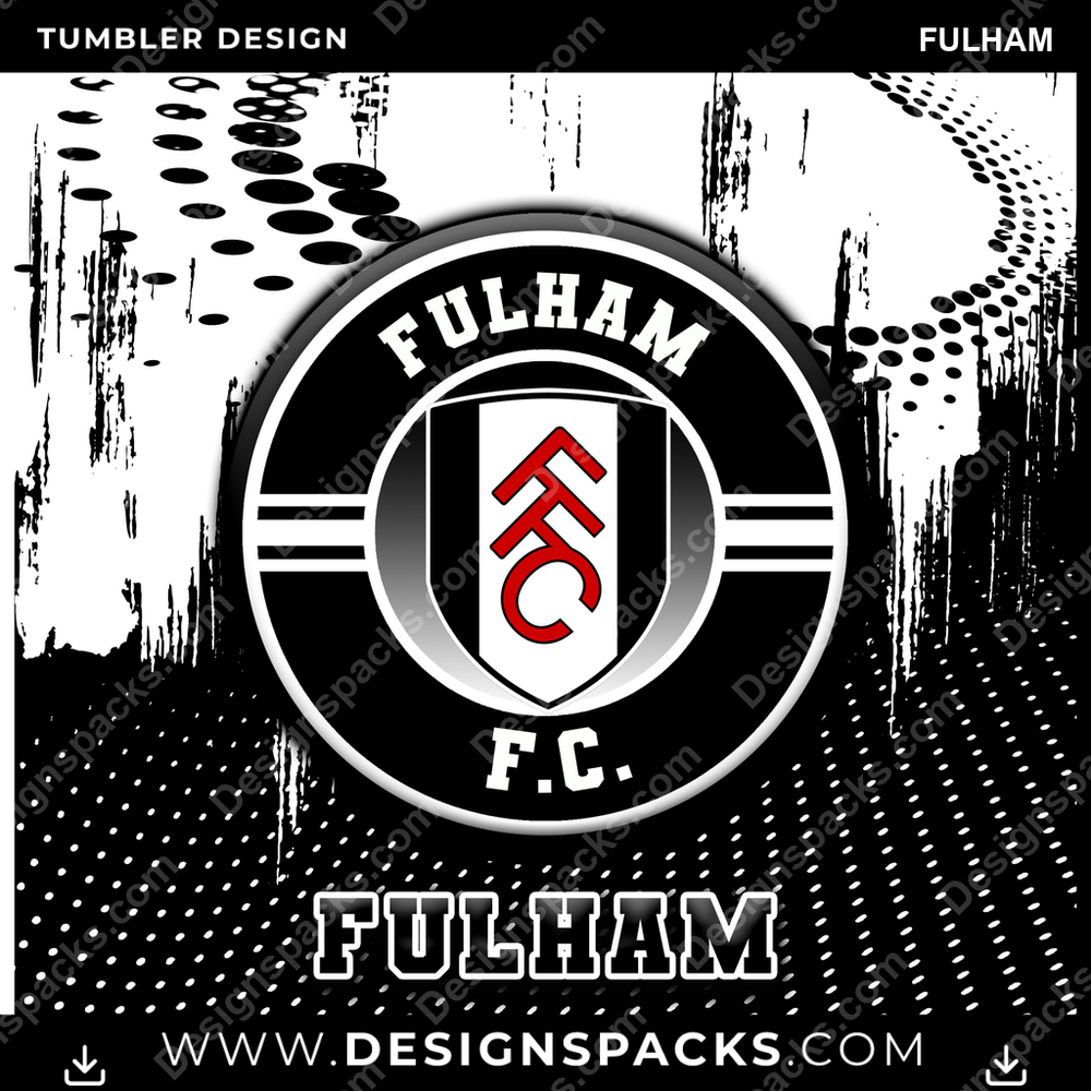 Soccer UK Dot Logo Fulham Tumbler Digital Wrap Design