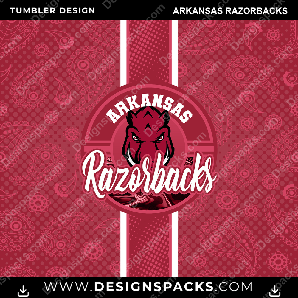 College Sport Handkerchief Arkansas Razorbacks NCAA College Sport Tumbler Digital Wrap Design Download