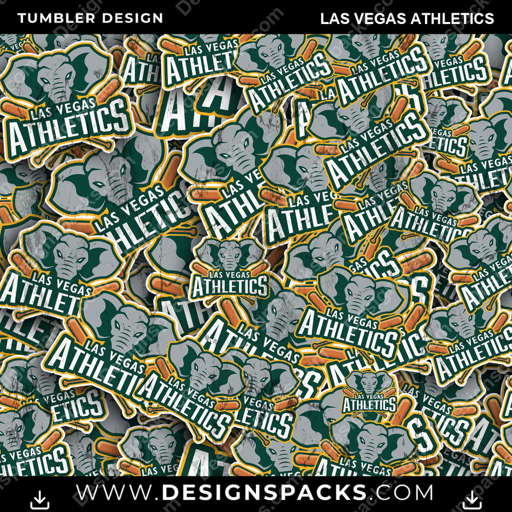Baseball Logo BG Las Vegas Athletics Tumbler Digital Wrap Design