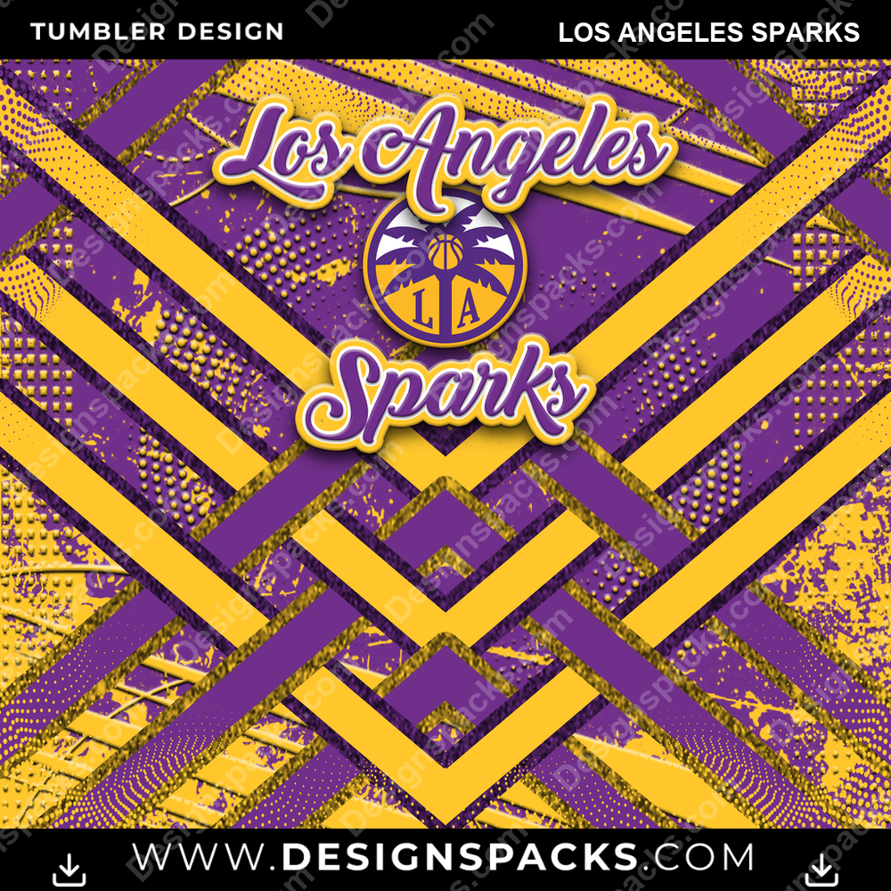 Basketball Glitter Stripe Los Angeles Sparks NBA Basketball Tumbler Digital Wrap Design Download