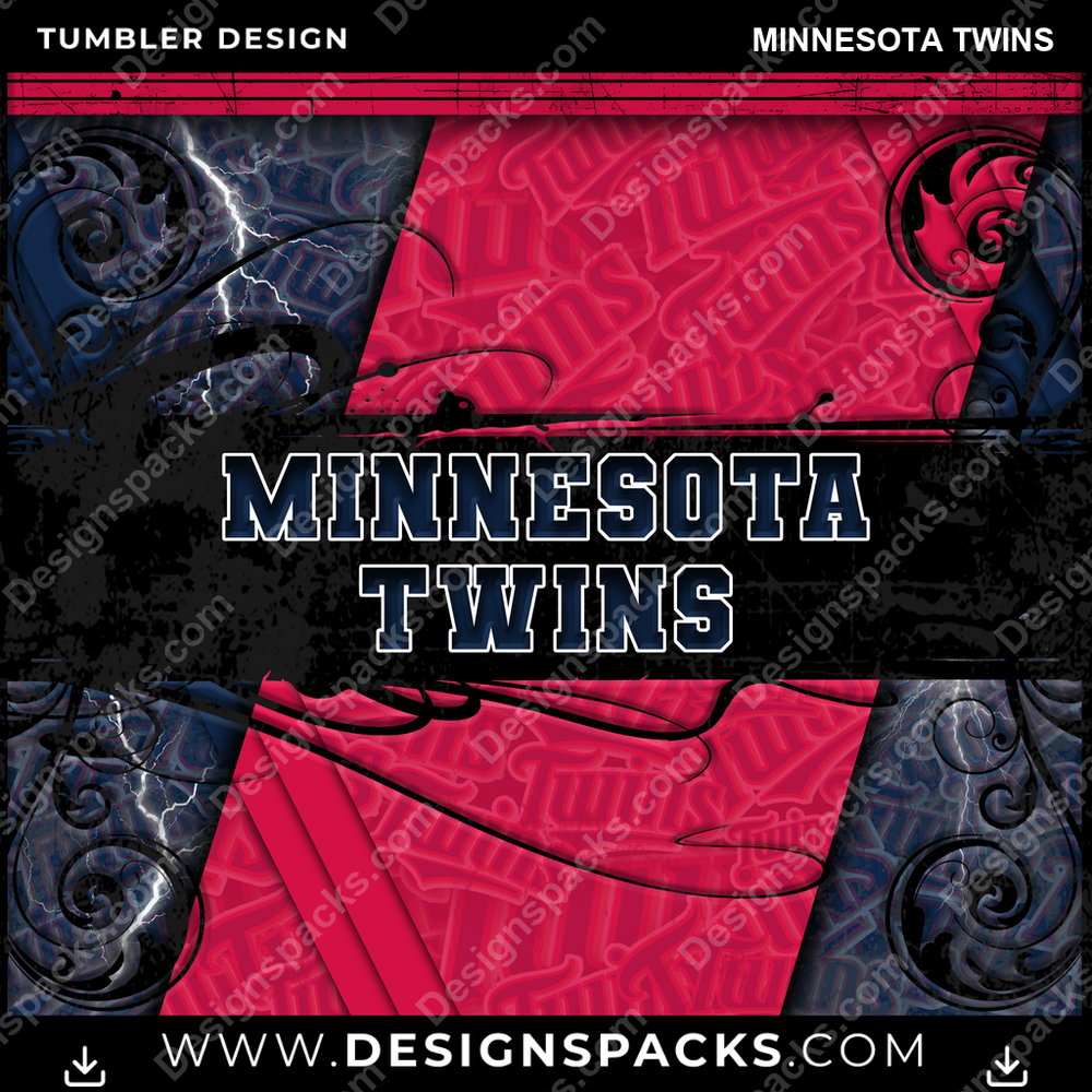 Baseball Elegant Minnesota Twins Tumbler Digital Wrap Design