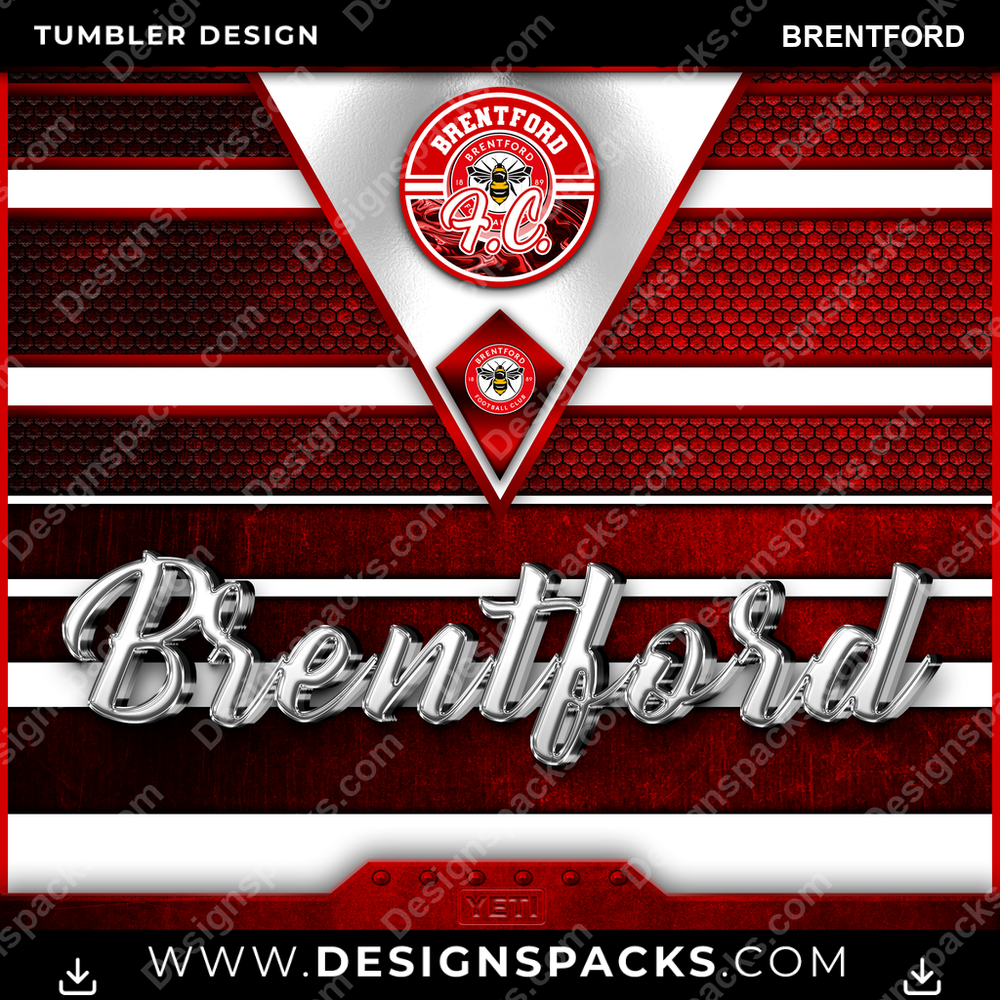 Soccer UK YETI Brentford Tumbler Digital Wrap Design