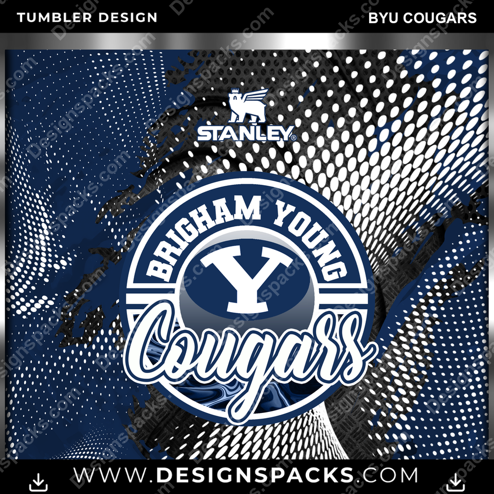 College Sport Stanley BYU Cougars Tumbler Digital Wrap Design
