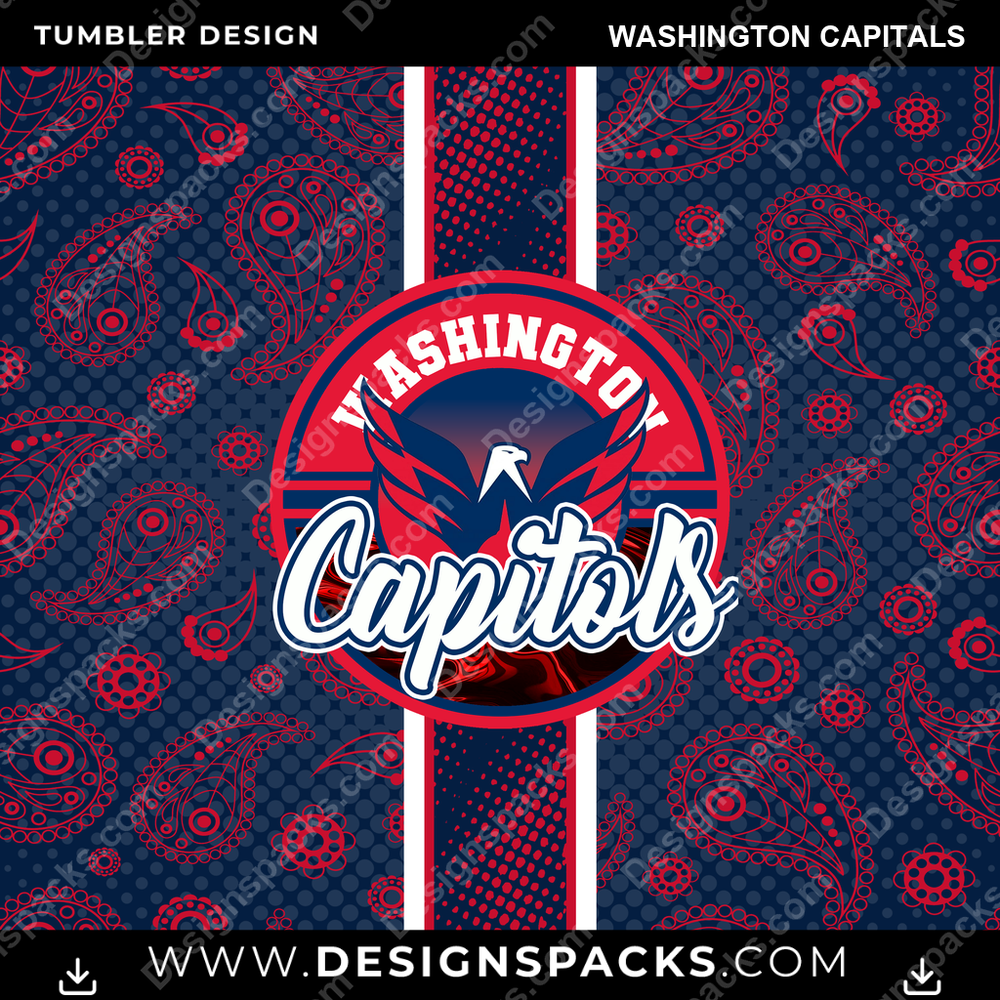 Hockey Handkerchief Washington Capitals Tumbler Digital Wrap Design