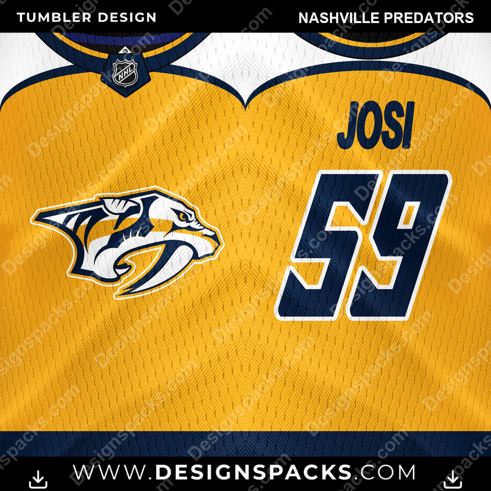 Ice Hockey Jersey Nashville Predators NHL Hockey Tumbler Digital Wrap Design Download