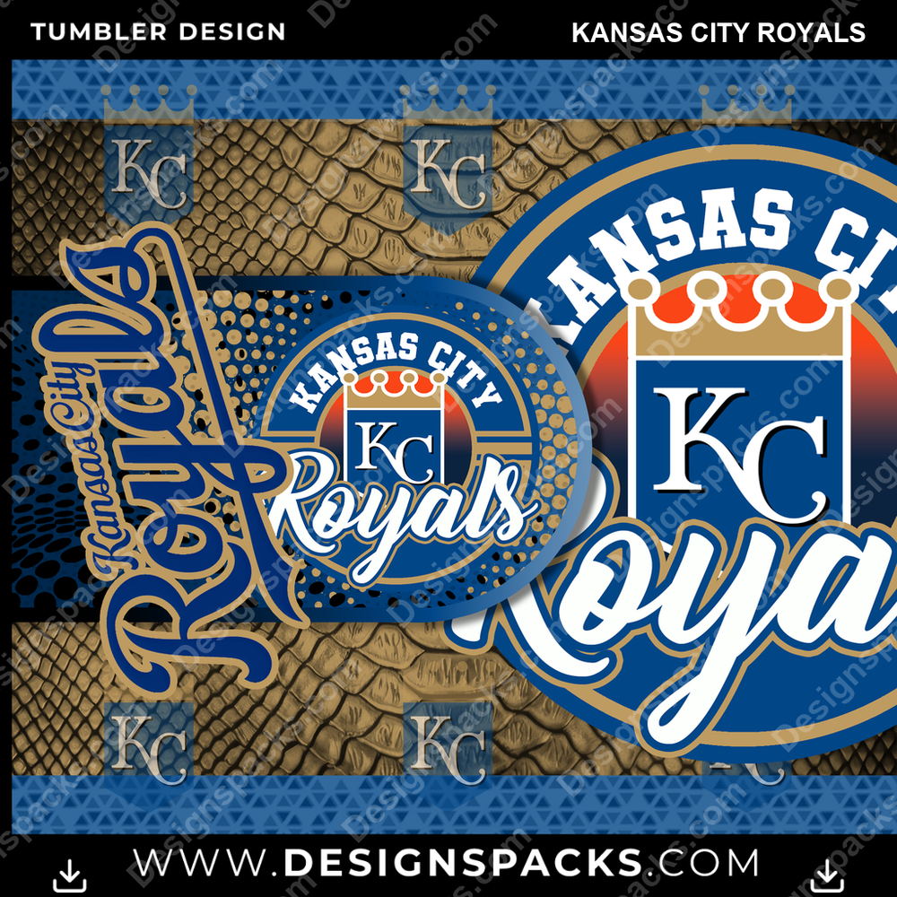Baseball Hyper Kansas City Royals Tumbler Digital Wrap Design