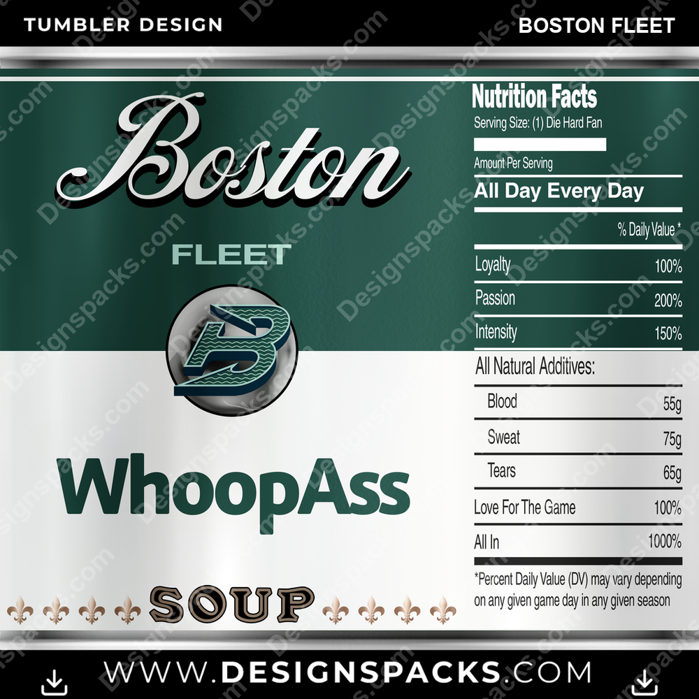 Hockey Soup Can Boston Fleet Tumbler Digital Wrap Design