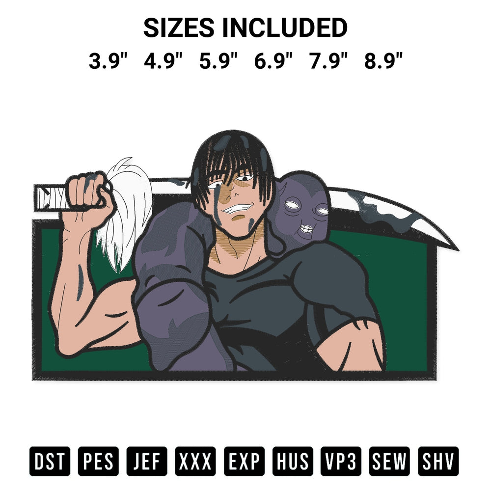 Elevate your next project with our Toji Fushiguro Anime Embroidery Design embroidery file. Shop high-quality digital patterns instantly at Designspacks.com. Available sizes: 3.9", 4.9", 5.9", 6.9", 7.9", 8.9".