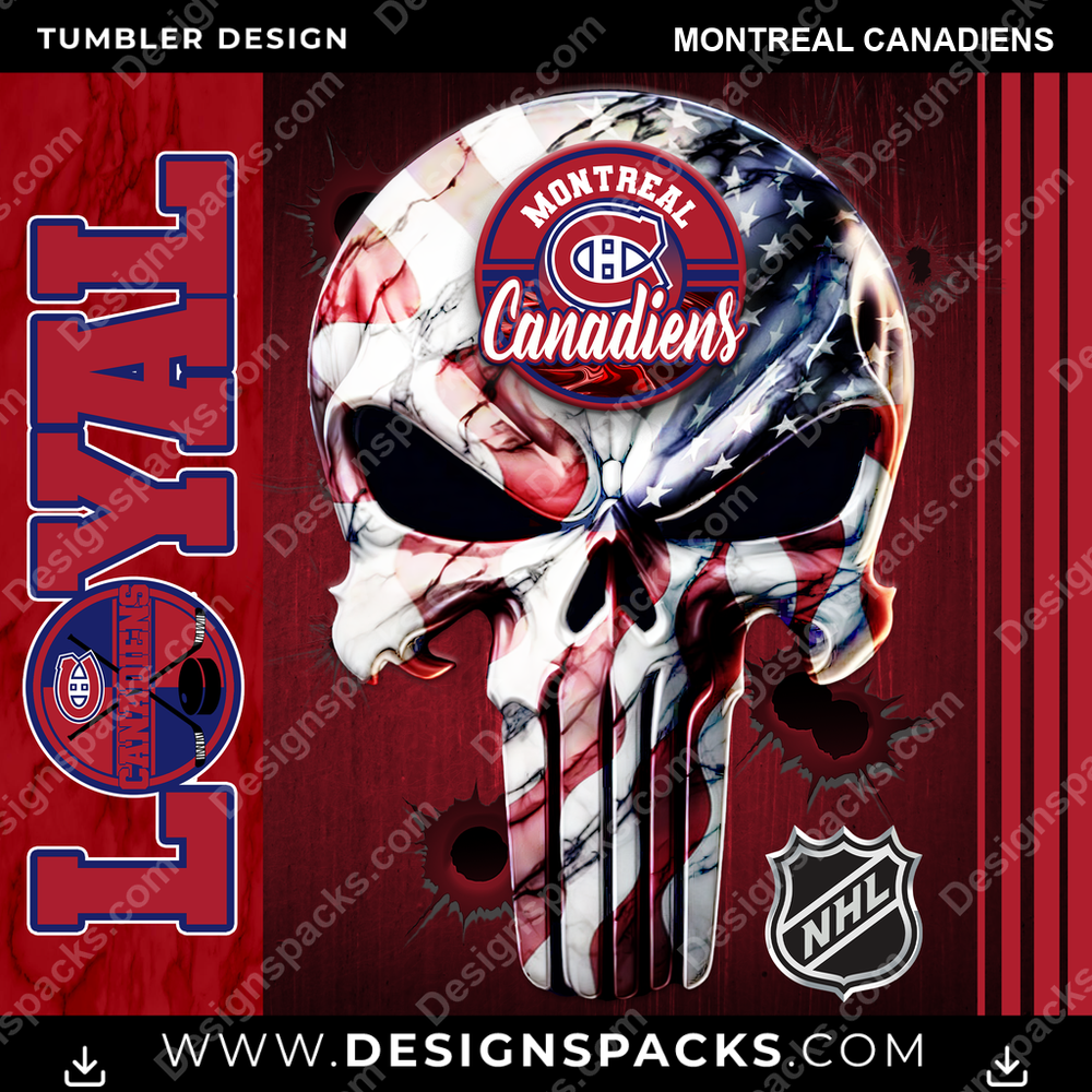 Hockey Loyal Montreal Canadiens Tumbler Digital Wrap Design