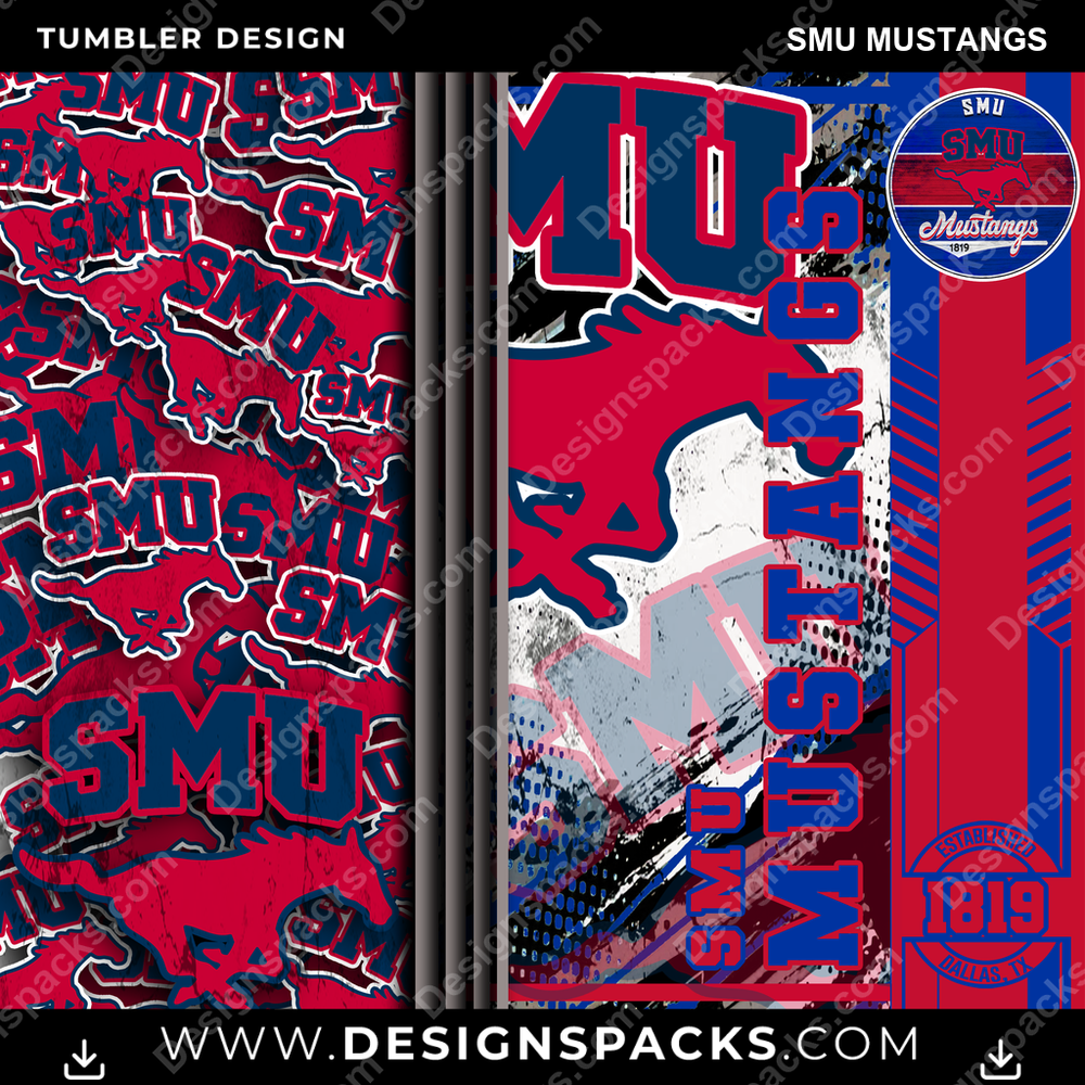 College Sport Sports SMU Mustangs NCAA College Sport Tumbler Digital Wrap Design Download