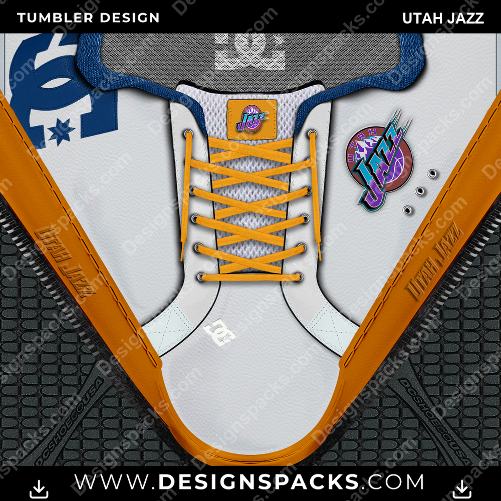 Basketball DC Sneaker Utah Jazz Tumbler Digital Wrap Design
