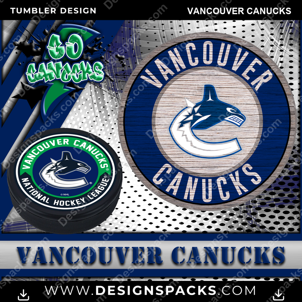 Hockey Go Team Vancouver Canucks Tumbler Digital Wrap Design