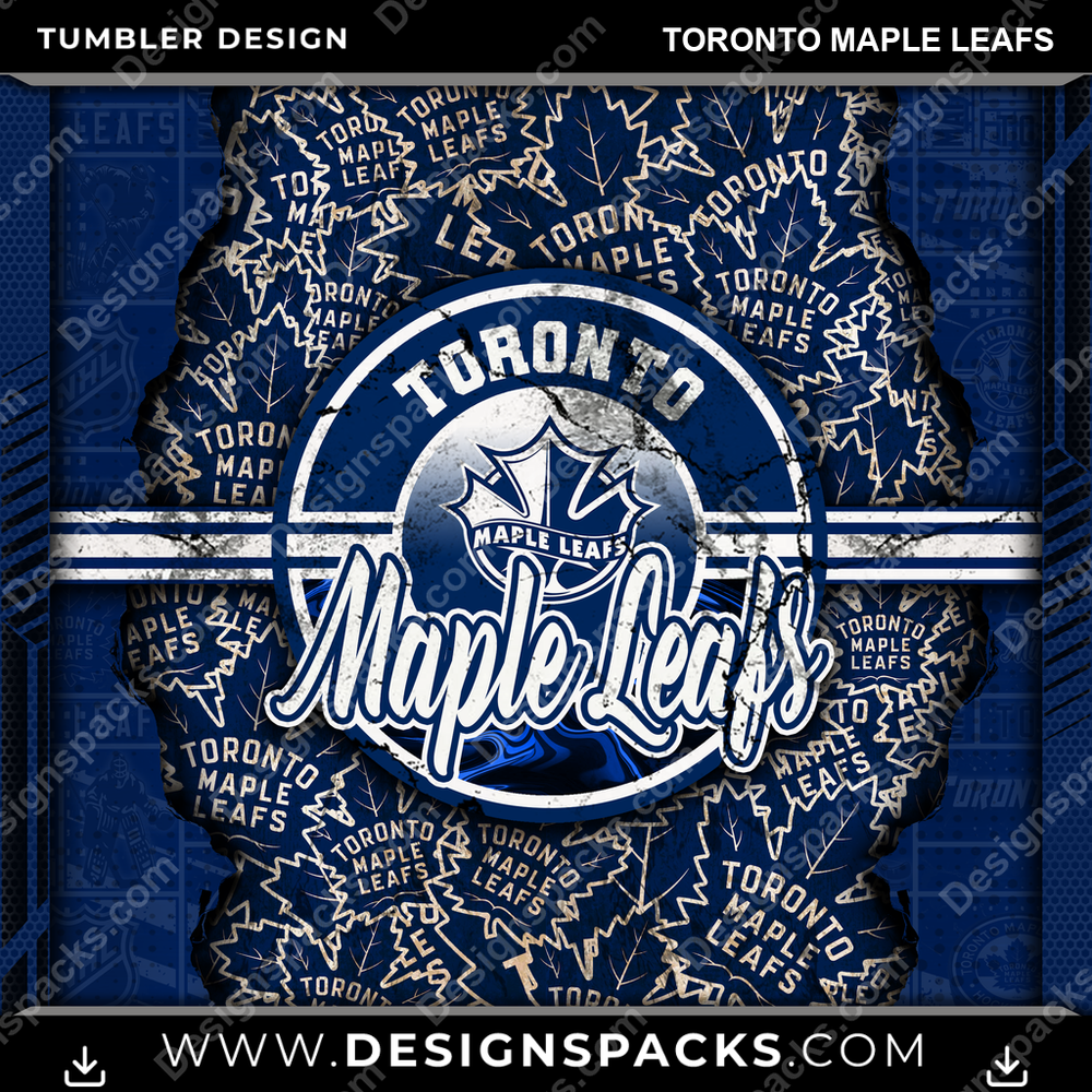 Hockey Ripped Toronto Maple Leafs Tumbler Digital Wrap Design