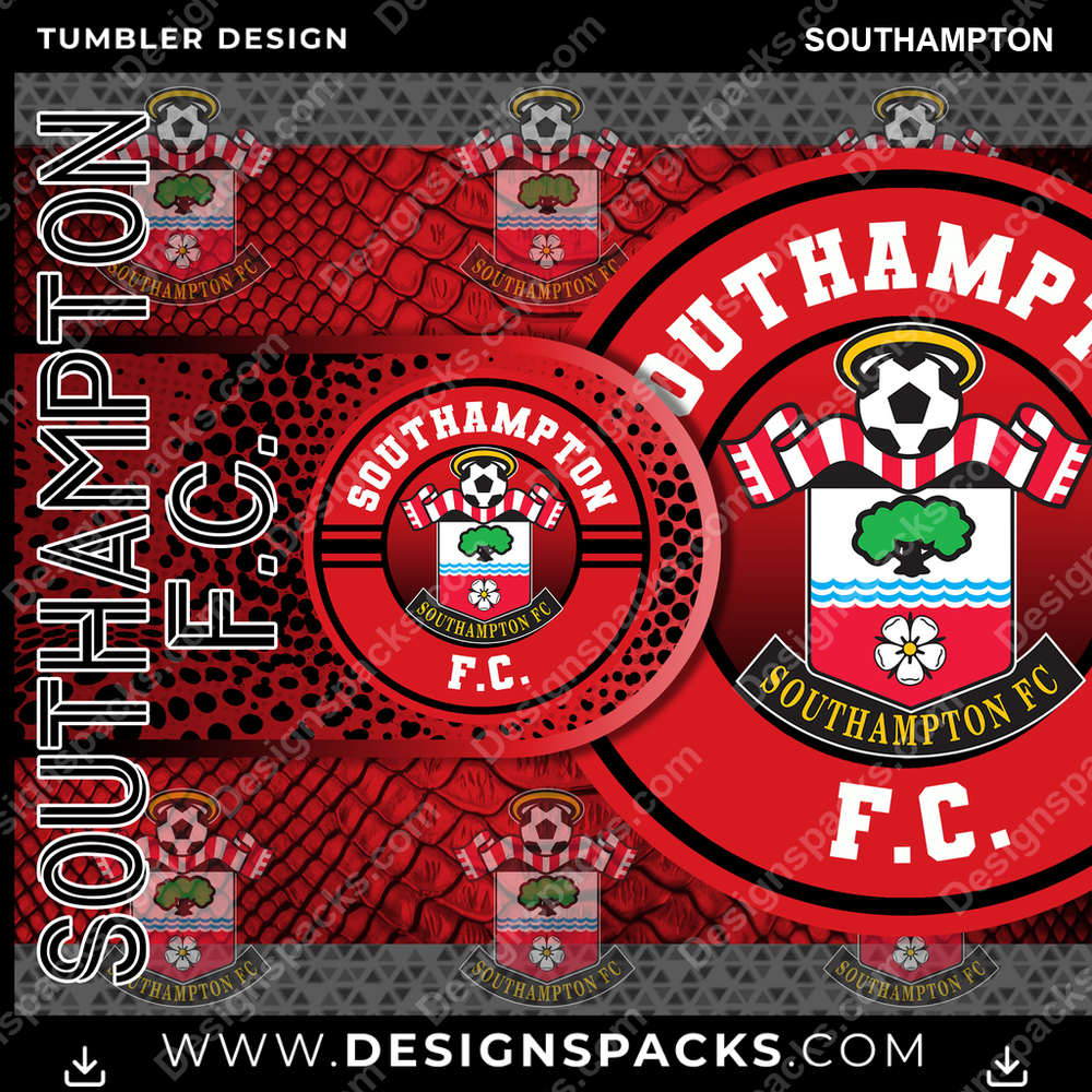 Soccer UK Hyper Southampton Tumbler Digital Wrap Design