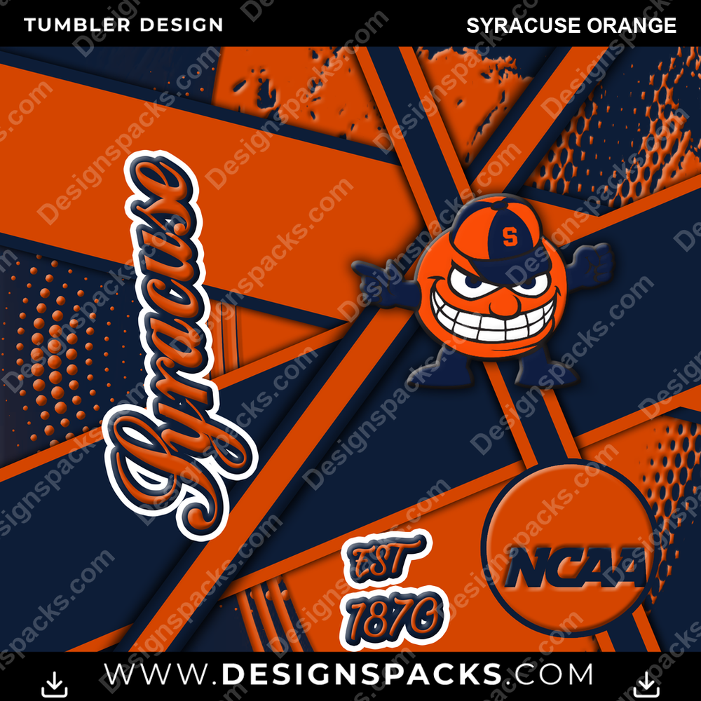 College Sport Team Sport Syracuse Orange NCAA College Sport Tumbler Digital Wrap Design Download