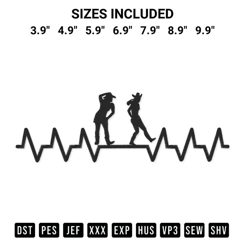 Shop the Heartbeat Dancers Embroidery Design machine embroidery pattern at Designspacks.com. Beautifully digitized for flawless stitching on any fabric. Available sizes: 3.9", 4.9", 5.9", 6.9", 7.9", 8.9", 9.9".