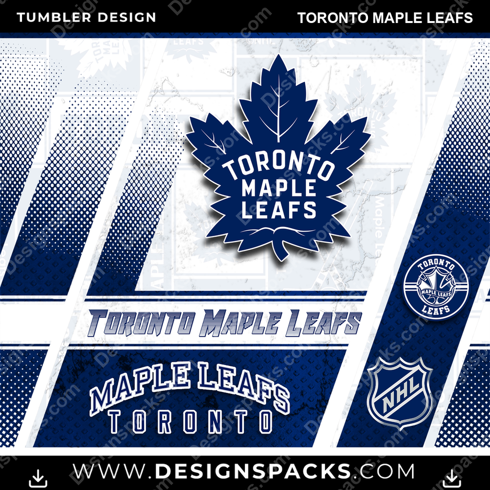 Ice Hockey Sports Toronto Maple Leafs NHL Hockey Tumbler Digital Wrap Design Download