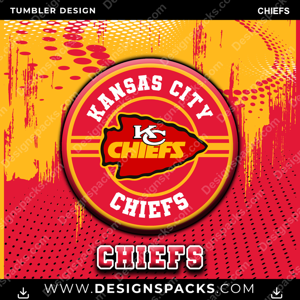 Football Dot Logo Chiefs Tumbler Digital Wrap Design