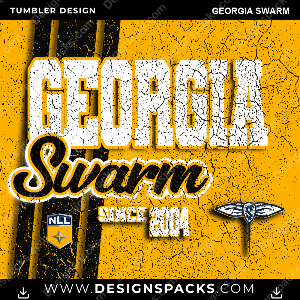 Lacrosse Grunge Georgia Swarm Tumbler Digital Wrap Design
