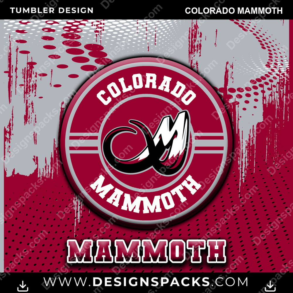 Lacrosse Dot Logo Colorado Mammoth Tumbler Digital Wrap Design