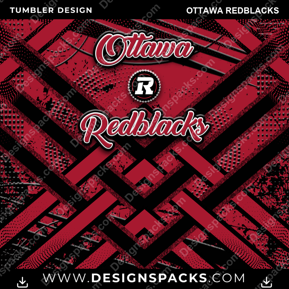 Canada Football Glitter Stripe Ottawa Redblacks Tumbler Digital Wrap Design