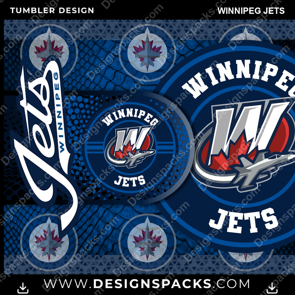 Hockey Hyper Winnipeg Jets Tumbler Digital Wrap Design