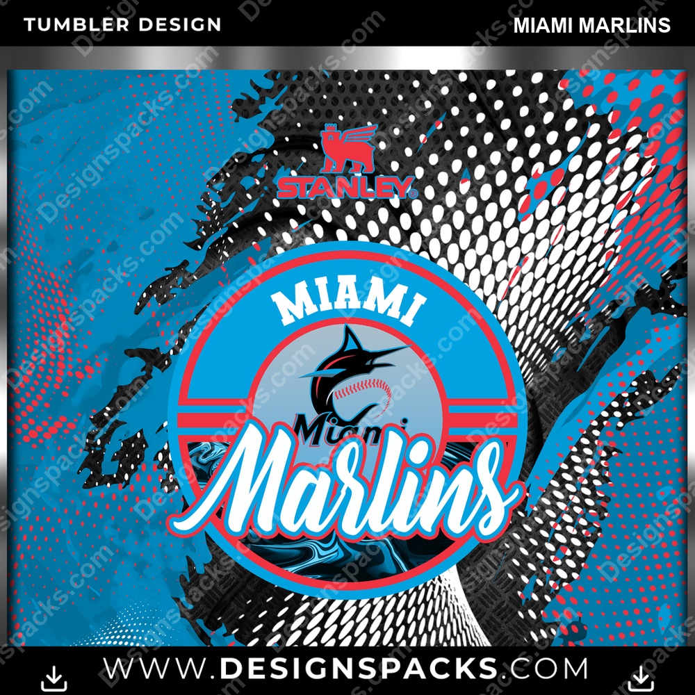 Baseball Stanley Miami Marlins Tumbler Digital Wrap Design