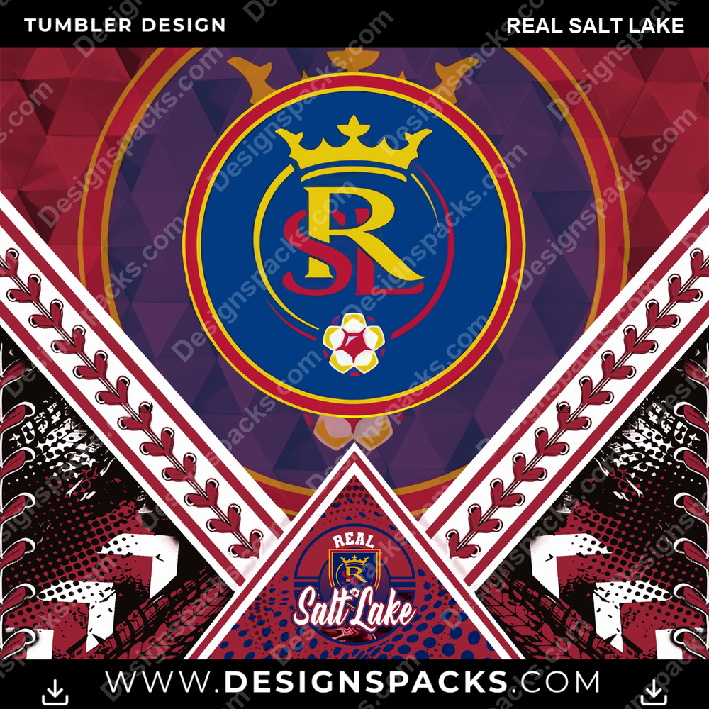 Soccer Diamond Real Salt Lake Tumbler Digital Wrap Design